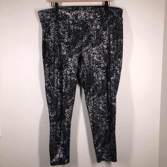 Torrid High Waist Premium Black Silver Metallic Splatter Leggings Plus Size 3X - Picture 1 of 4
